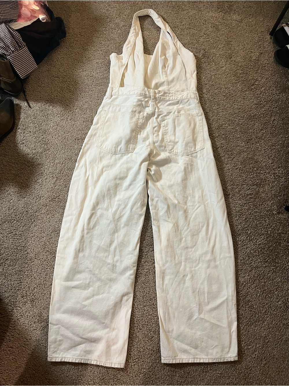 Zara White Backless Wide-Leg Jumpsuit - Picture 10 of 11